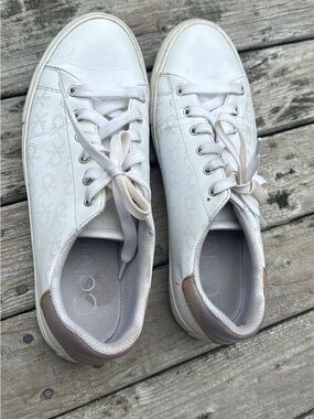 Calvin Klein White Sneakers with Subtle Logo Monogram